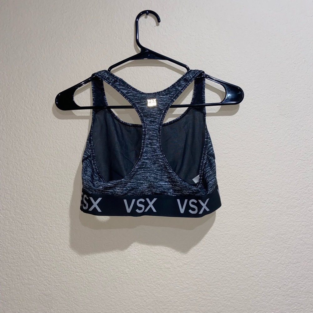 VSX grey sports bra racerback sleeveless super cute crop top fitness active wear - Picture 2 of 9